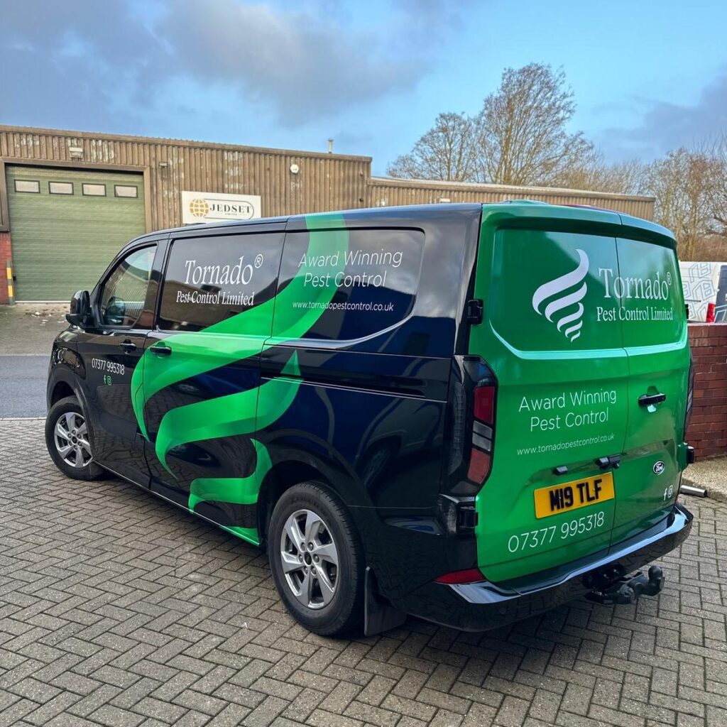 Branded pest control van
